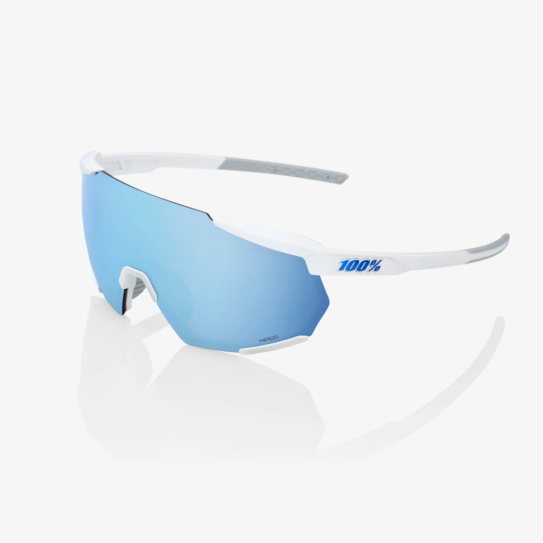 100% Racetrap 3.0 / Matte White HiPER Blue Multilayer Mirror