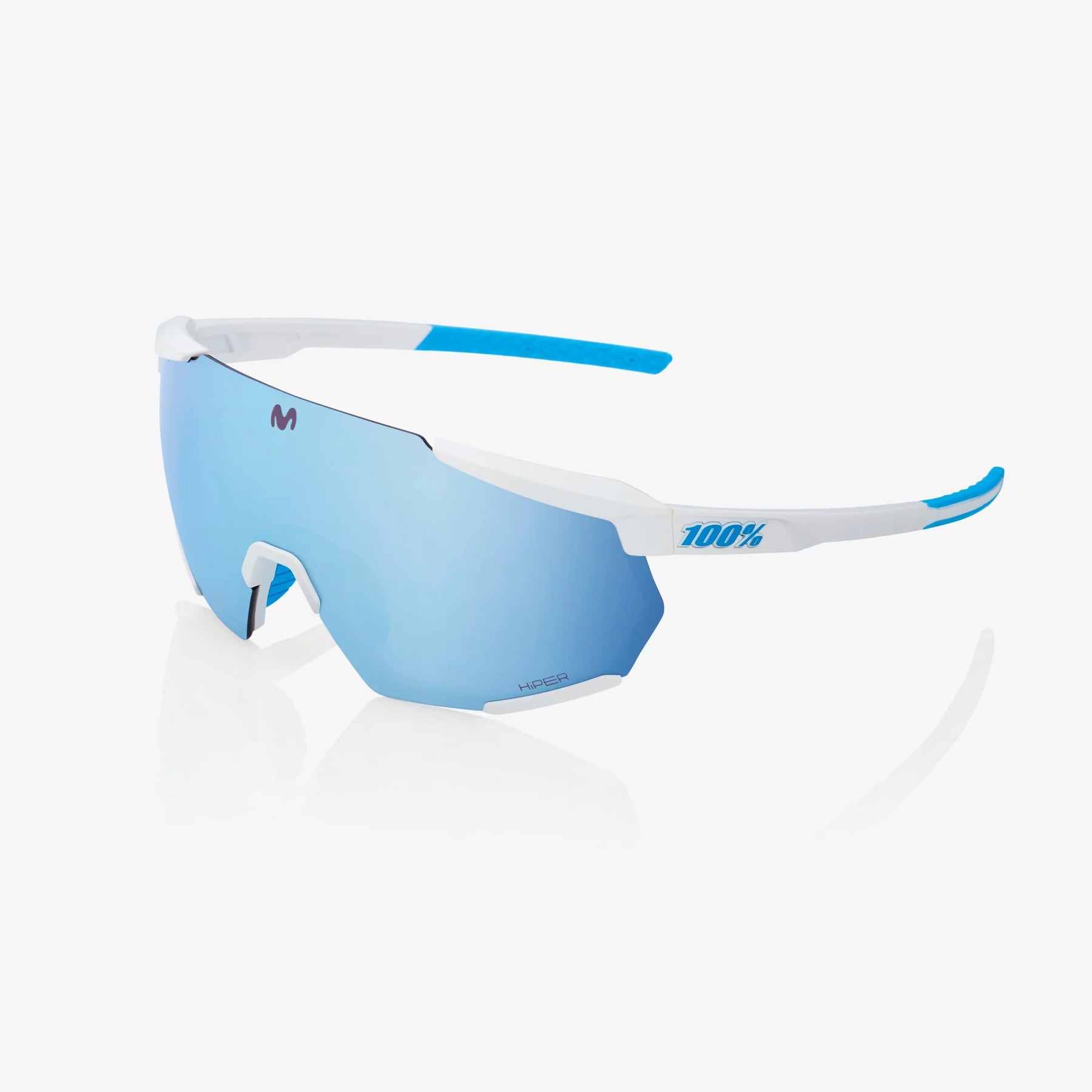 100% Racetrap 3.0 / SE Movistar Team White HiPER Blue Multilayer Mirror