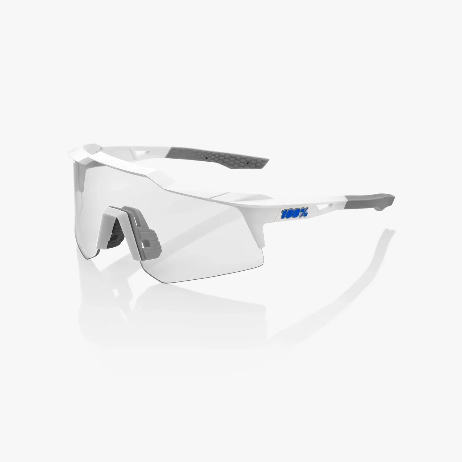 100% Speedcraft XS / Matte White HiPER Blue Multilayer Mirror