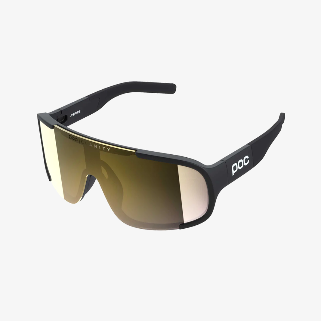 POC Aspire Uranium Black / Clarity Road Gold Mirror / Cat.2 45° Ansicht