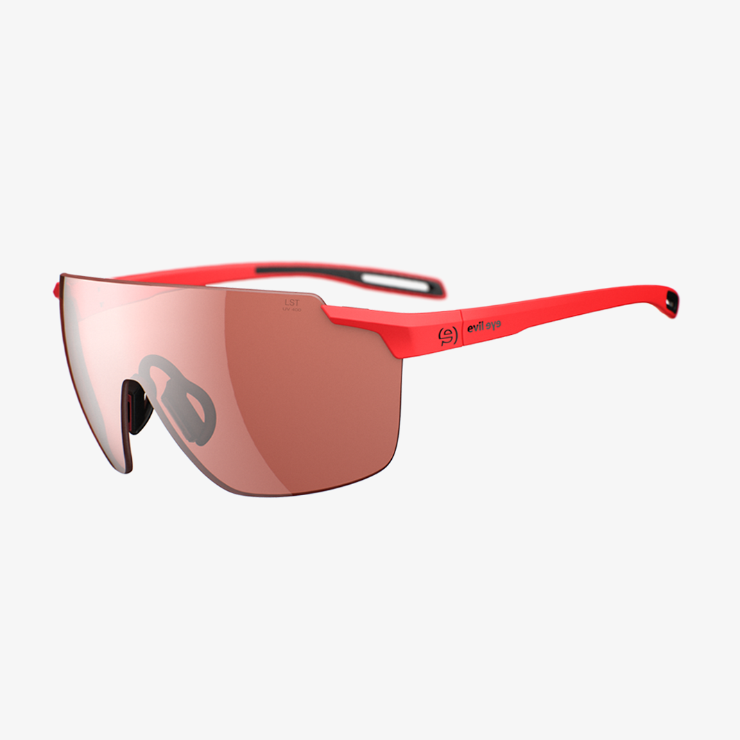 evil eye Vistair-X e029 Red Matt LST Active Silver Mirror 45° Ansicht