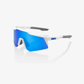 100% Speedcraft XS / Matte White HiPER Blue Multilayer Mirror