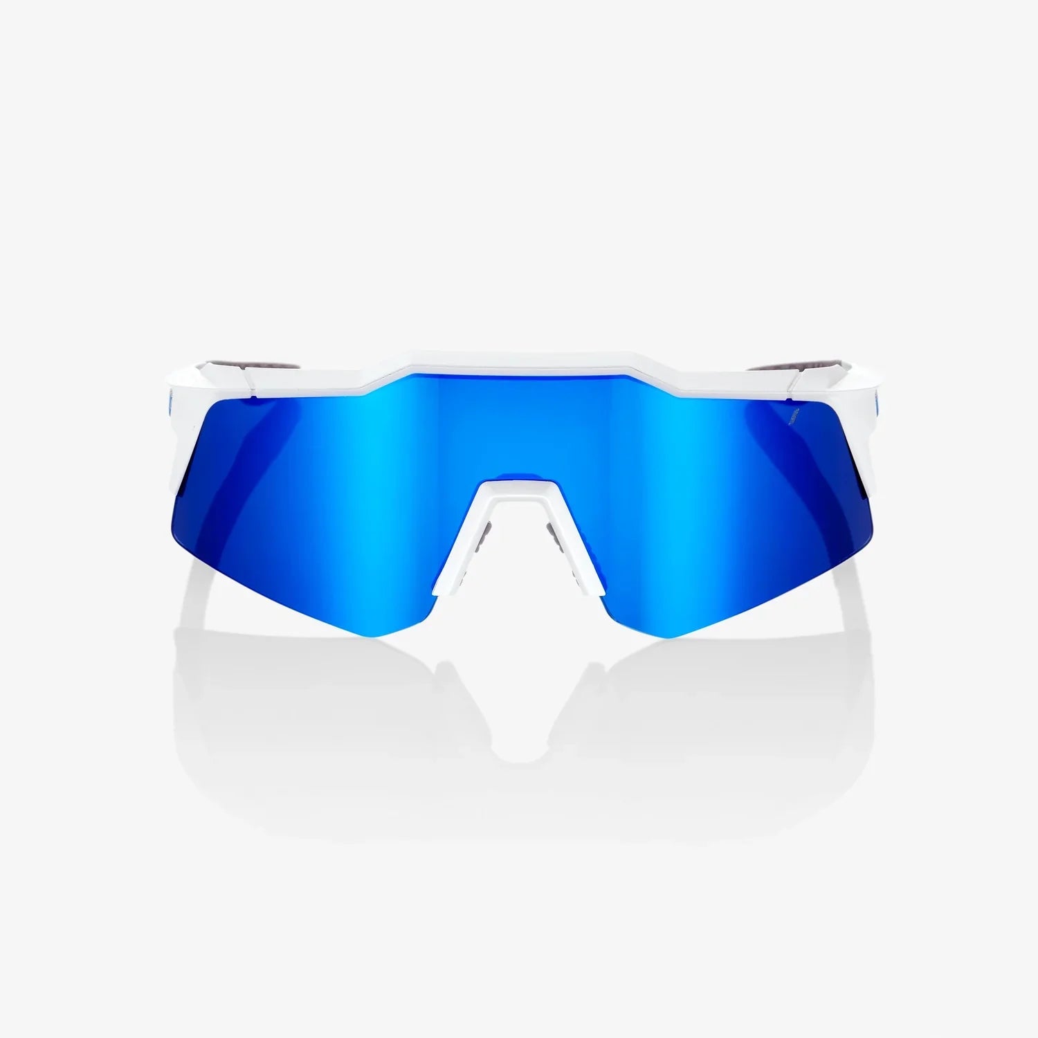 100% Speedcraft XS / Matte White HiPER Blue Multilayer Mirror