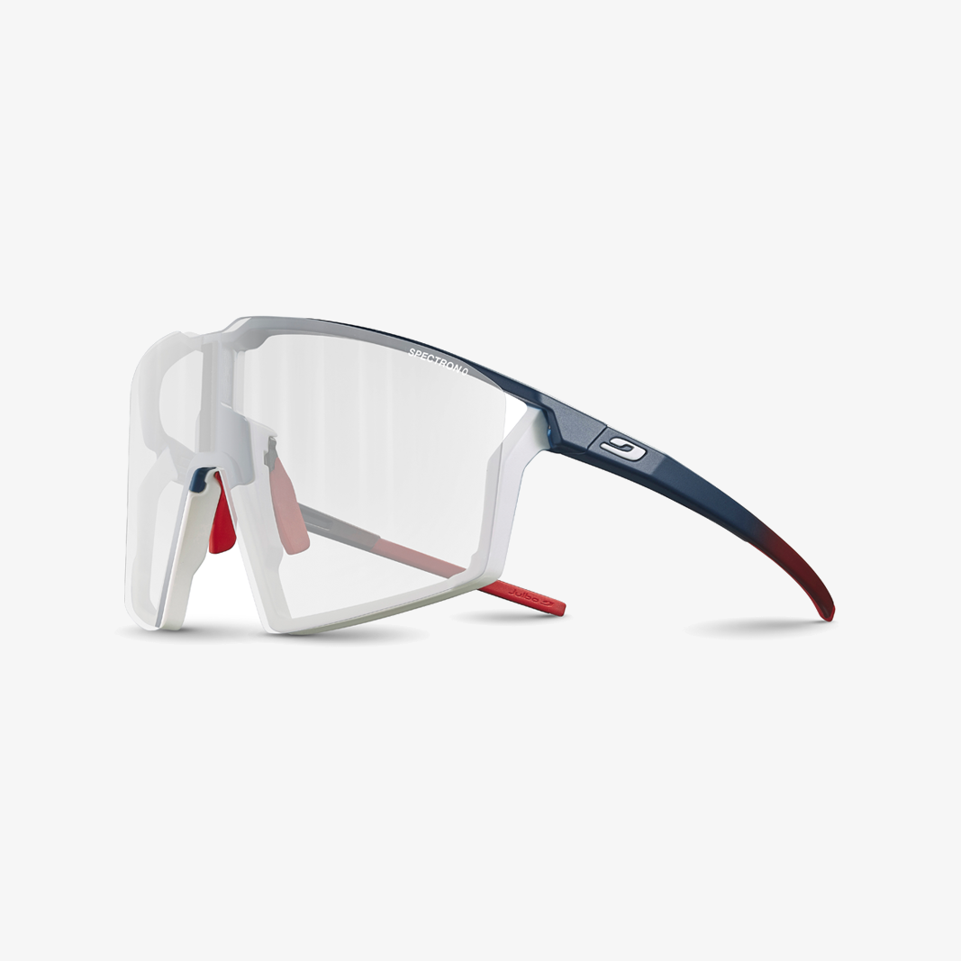 Julbo Edge Blau - Weiß - Rot / 2. Scheibe Transparent 45° Ansicht