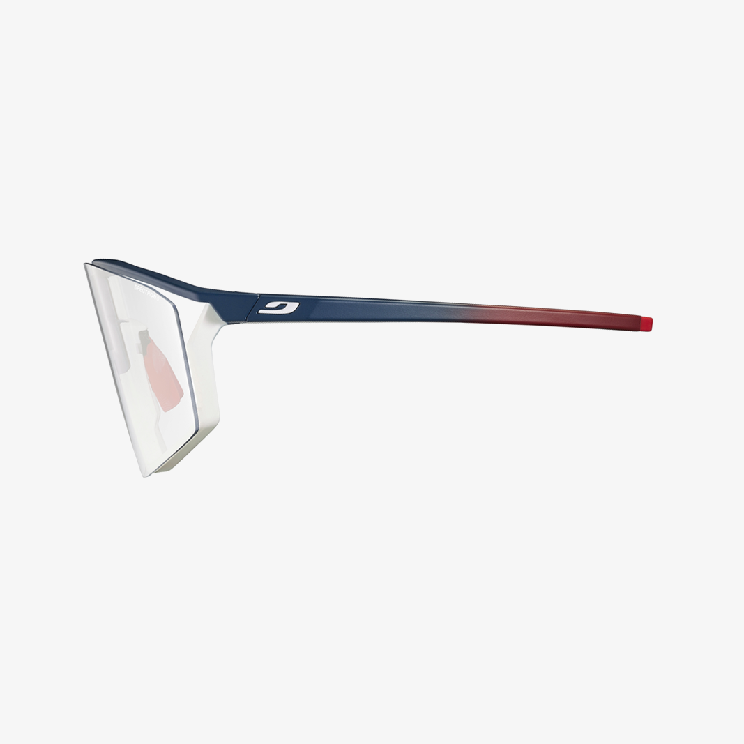 Julbo Edge Blau - Weiß - Rot / 2. Scheibe Transparent Seitenansicht